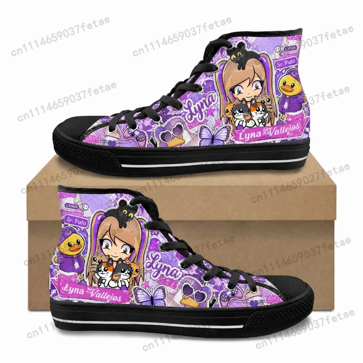 Lyna Vallejos High Top High Quality Sneakers Teenager Canvas Sneaker Mens Womens Ghana Hiking Casual Custom Shoes — image 6