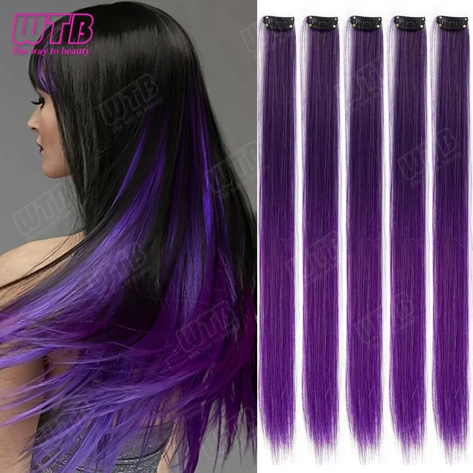 10 PCS Colored Synthetic Hair Extension Wigs for Women BB Clip Style Straight Hair Extension Wigs Suitable for Holiday Events — image 20