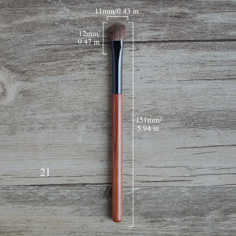 African Rosewood Handle Handmade Makeup Brushes 1pc Snow Fox Goat Hair Face Powder Blush Eye Shadow Brush Synthetic Makeup Brush