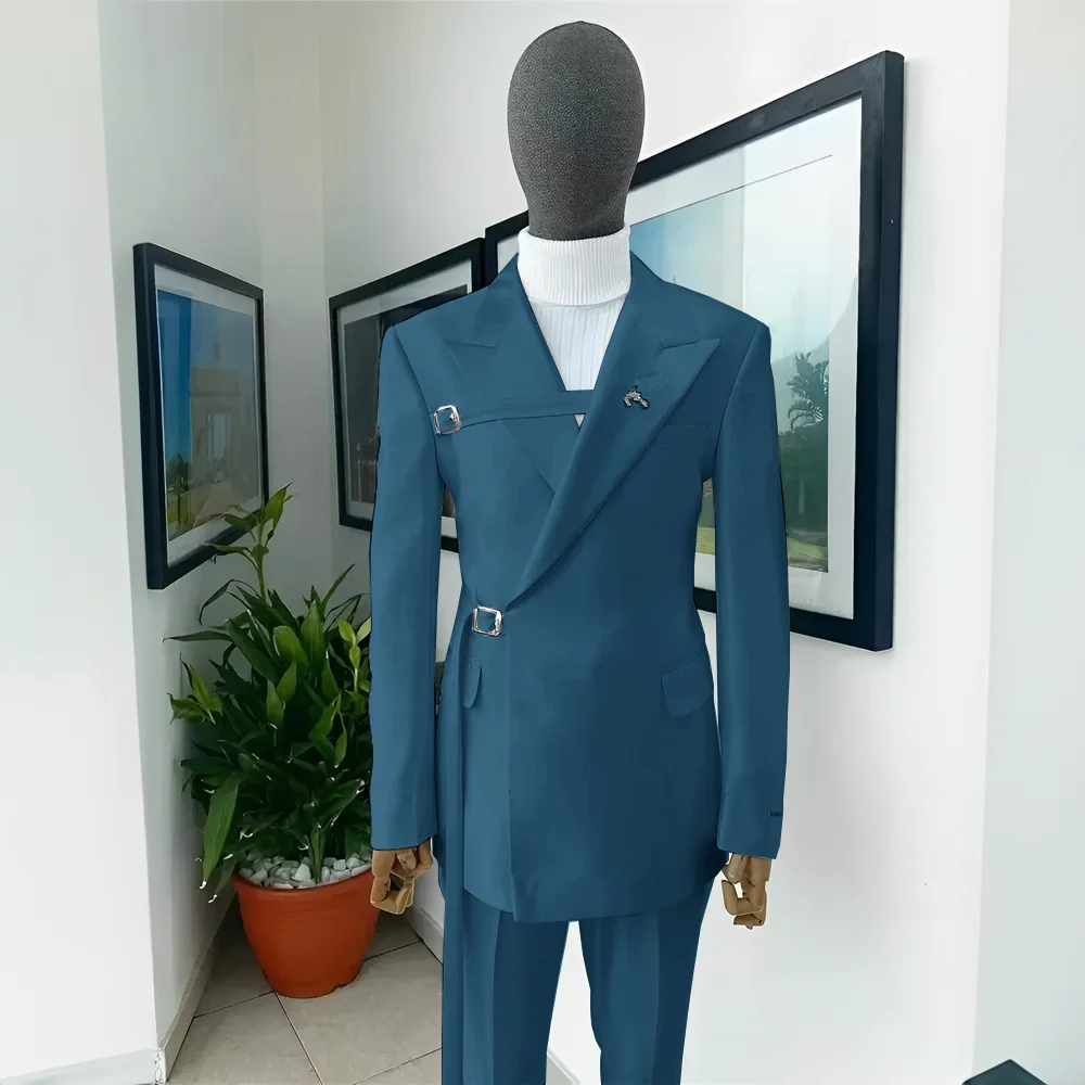 2024 New Men's Wedding Tuxedo Blazer Elegant Men's Suit 2 Piece Jacket Pants White Suit Formal Party Dress for Men — image 3