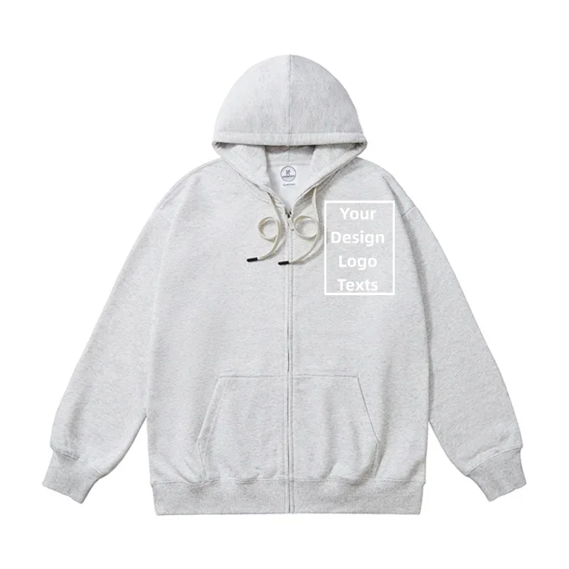 Customized Logo Zipper Hoodies Autumn Winter Fashion Embroidery Company Printed Sweatshirts Men Women Personality Hoody Pullover — image 15
