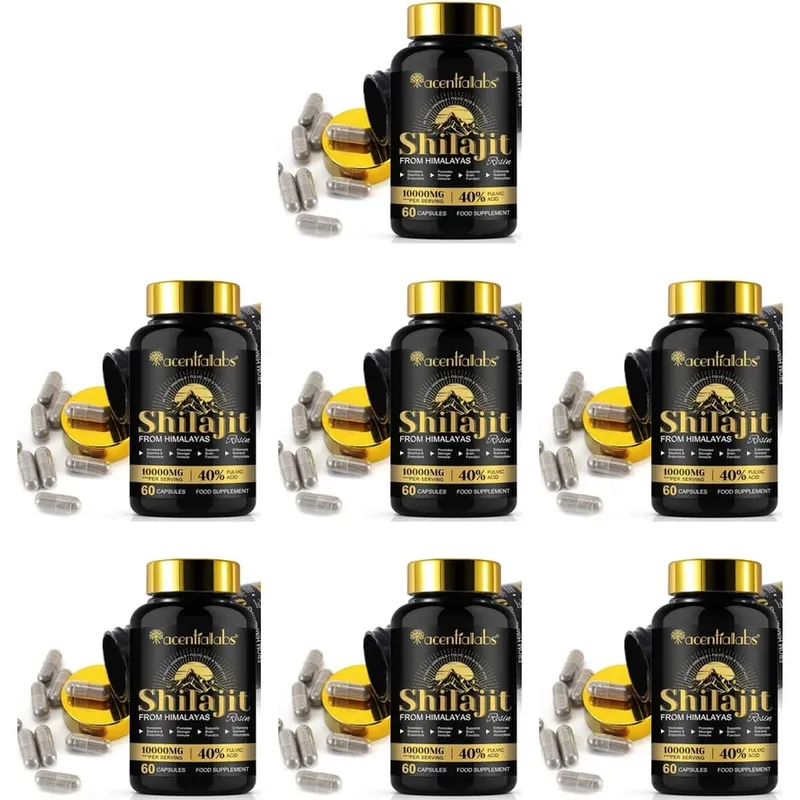Shilajit Resin Capsules from Himalayas 1000mg 10:1 Extract 40% Fulvic Acid 60 Count Supports Stamina & Endurance Brain Function — image 12