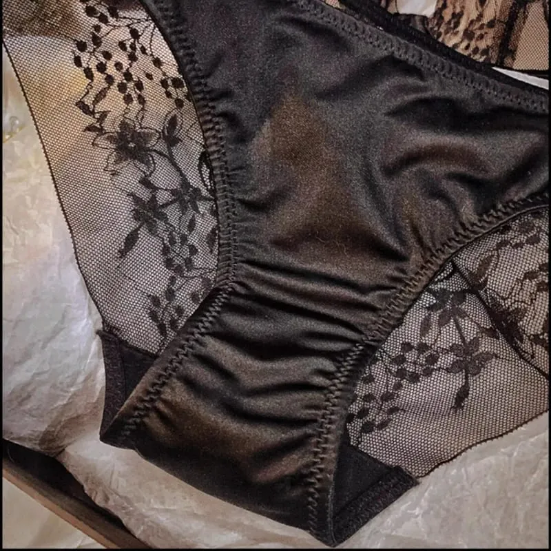 Summer New French Lace T-Shirt Bra Set Wirefree Lift & Support Small Bust Gathering Anti-Sagging Large Cups Slimming Look