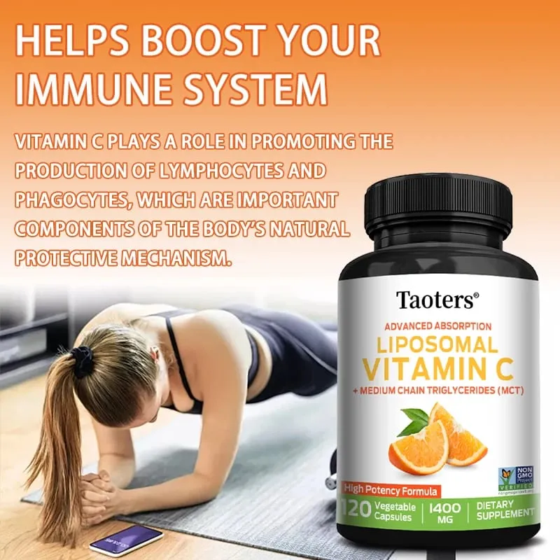 Liposomal Vitamin C 1400 มก. - ส่งเสริมการผลิตคอลลาเจน การสนับสนุนภูมิคุ้มกัน สารต้านอนุมูลอิสระที่มีประสิทธิภาพ