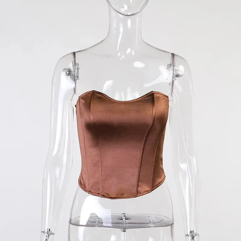 Sexy Frauen Rohr Tops Solide Ärmellose Dünne Dünne Korsett Cropped Top 2023 Sommer Beiläufige Elegante Weibliche Liebsten Weste — image 7