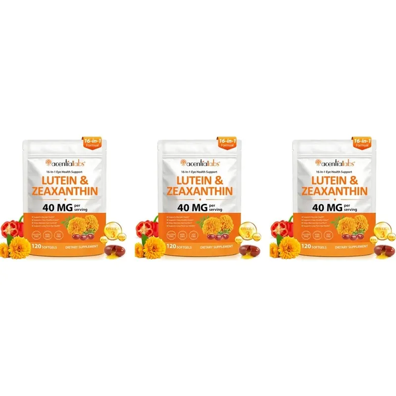 Acentiallabs Lutein Zeaxanthin Softgels 40mg Omega-3 EPA DHA Vitamins For Eye Health & Blue Light Support Adult 120 Count — image 9