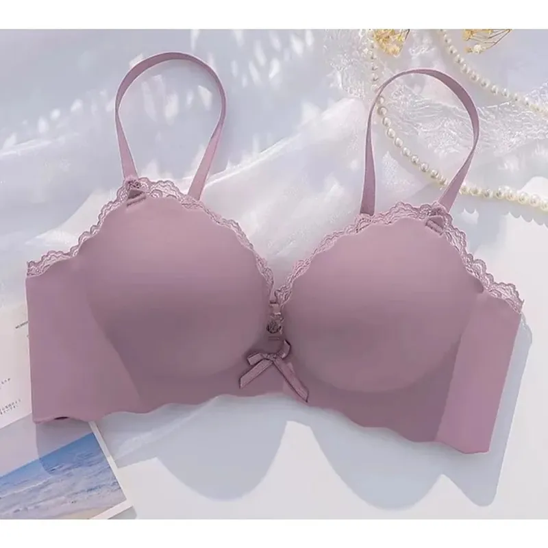 Wireless Seamless AA Cup Push‑up Bra Set One‑piece Padded Lingerie Suit For Small Flat Chest Ladies Soft Daily Underwear Kit — image 10