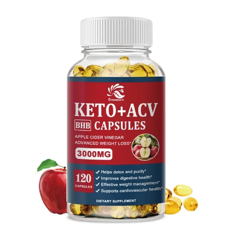 Greensure Keto 蘋果醋膠囊 ACV 含蘋果酒酮補充劑蘋果口味配方,男女適用