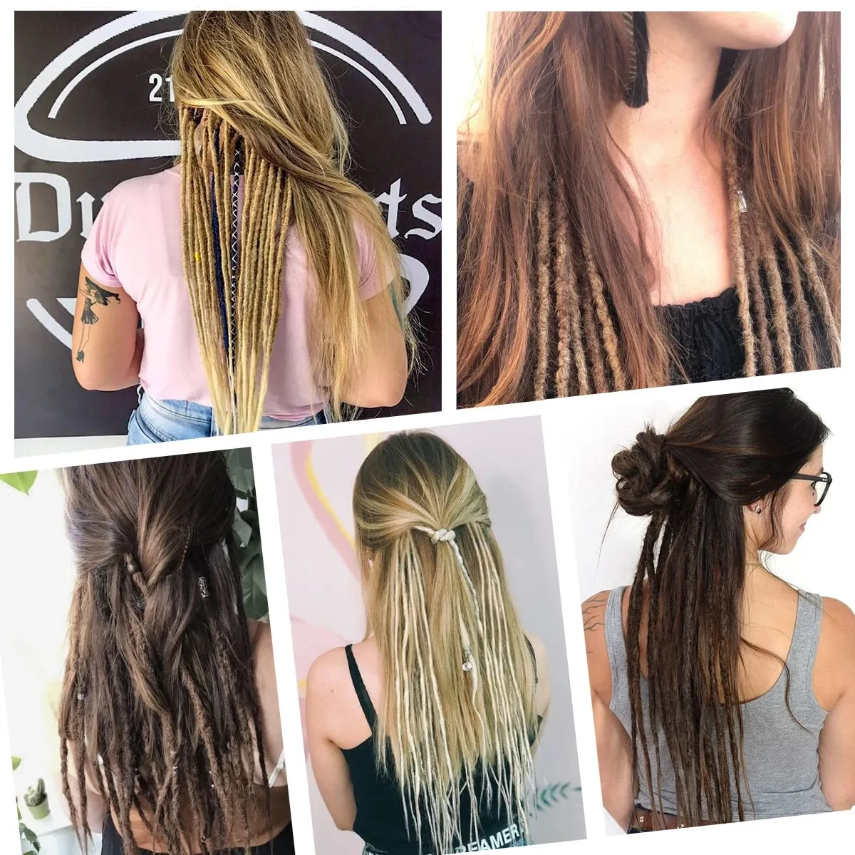 2Pcs Clip in Braid Hair Extensions Wig Synthetic Dreadlock Hair Pieces Bohemian Hair Accessories For Women Daily/Party Use — image 7