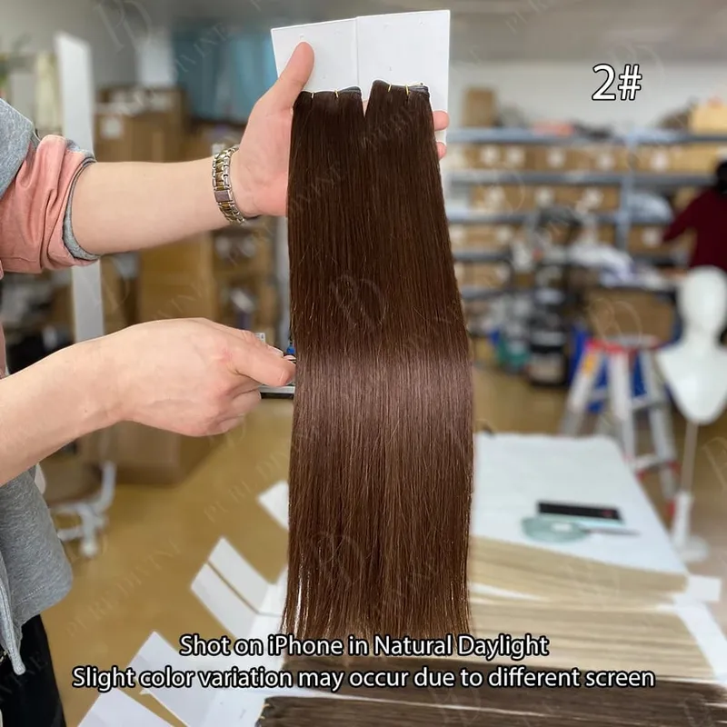 Hot Sale Genius Weft Human Hair Extensions 50g/pc Double Drawn Balayage Blonde Full End Invisible Straight Virgin Remy Hair 15A — image 9