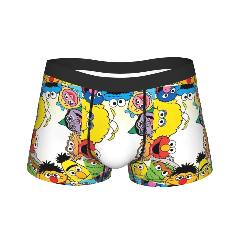 S-Sesames Streets Tango Elmo & Grover Pakaian Dalam Lelaki Seluar Pendek Seluar Dalam Lucu Boxershorts Kualiti Customs Seluar Dalam Besar