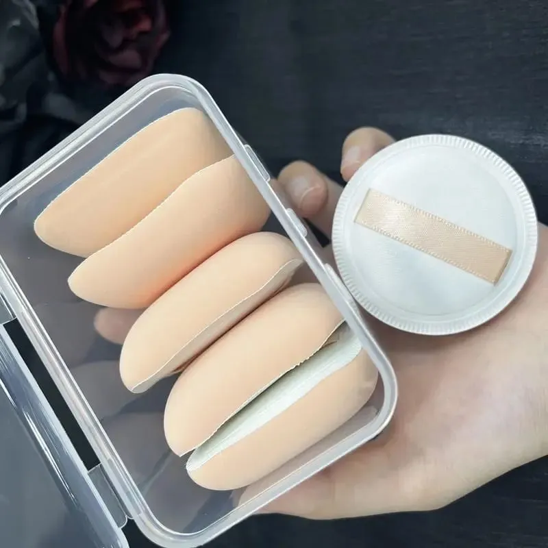 5pcs Round Square Triangle Shape Makeup Sponge Puff Dry Wet Dual-use Soft Cotton Candy Air Cushion Foundation Powder Puff — image 5