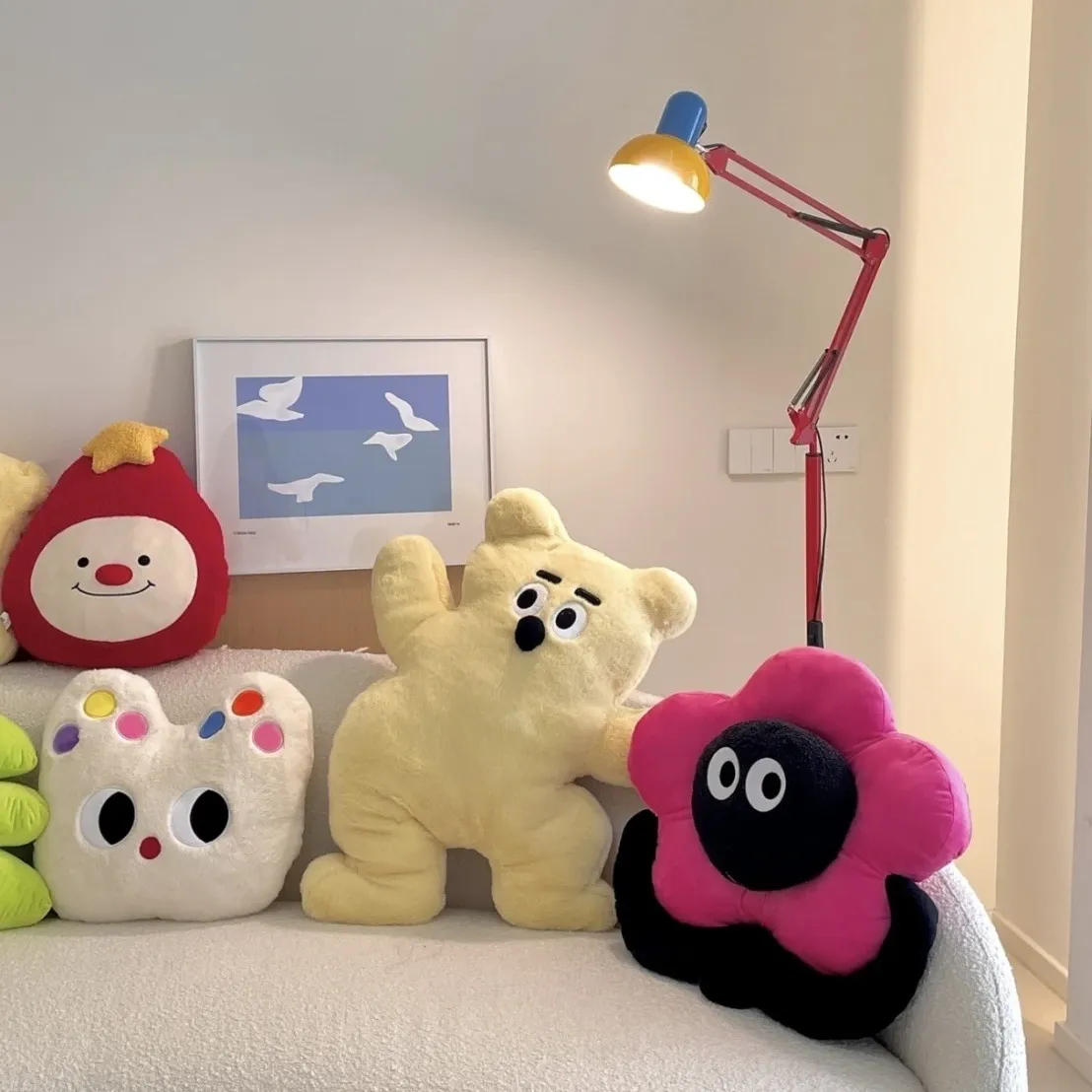 Người Nổi Tiếng Nữ Tính Hoa Gối Sofa Trang Trí Kawaii Gấu Mèo Đệm Thú Nhồi Bông Cầu Vồng Hoa Vòng Thỏ Sang Trọng Đồ Chơi Giáng Sinh — image 4
