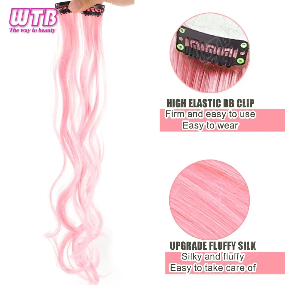 WTB Colored Synthetic Hair Extensions with BB Clip Style Curly Hair Extensions Suitable for Women to Wear During Holidays Events — image 4