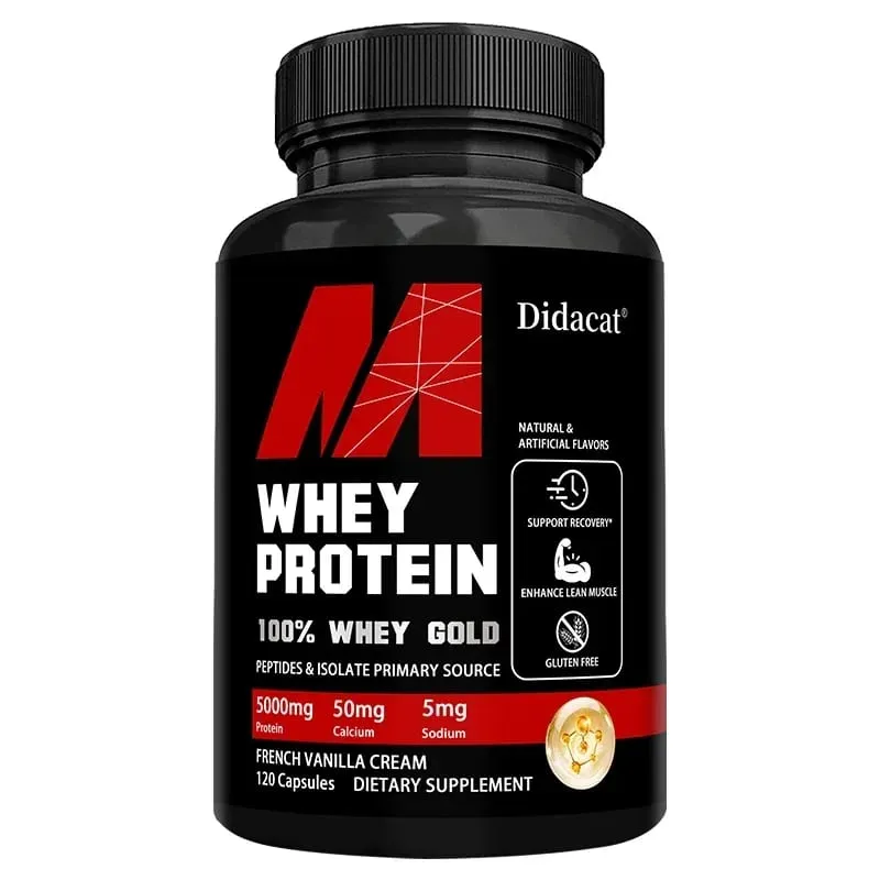 Didacat Whey Protein Concentrate with 5000mg Protein Gluten Free & Non-GMO Boost Immunity and Support Post-exercise Recovery — image 9
