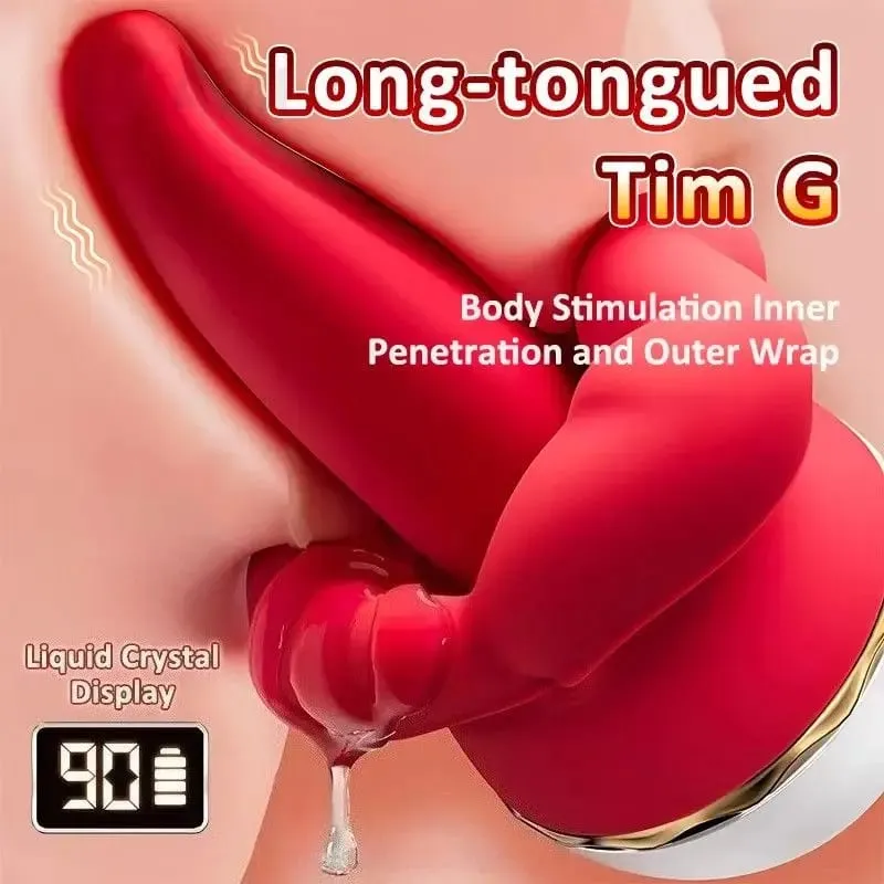 Automatic Big Tongue-like Licking‌ Vibrator Real Mouth Oral G-Spot Clitoral Sexual Toy Suction Long Tongue Sex Toy Box for Women