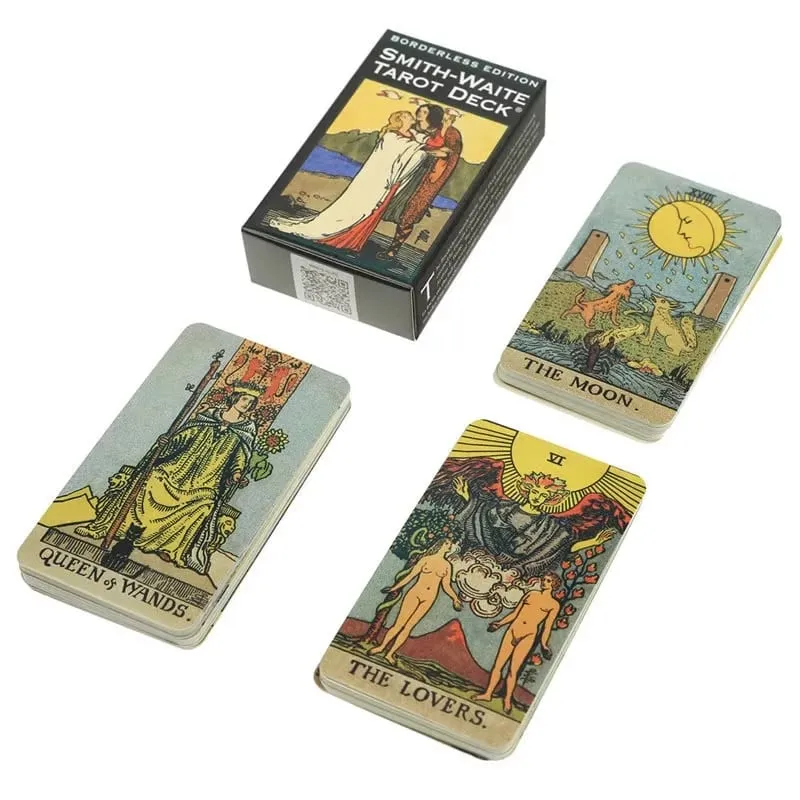 Full English Borderless Edition Smith-Waite Tarot Cards GamePortable Friend Party Playing Board Game Cards 4P