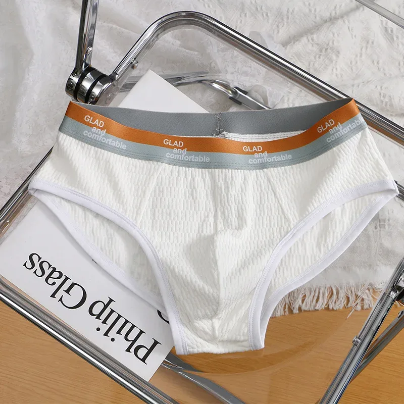 Summer New Men's Solid Color Cotton Briefs, Minimalist Breathable Thin Underwear, Trendy Trunks Male Bikini Underpants — image 19