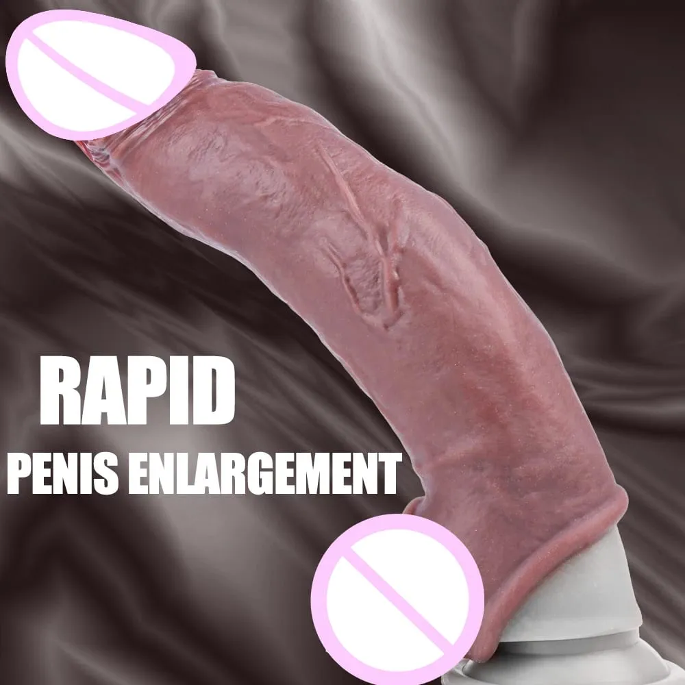 Sleeve for Erection Penis Training Sexy Adult Man Silicone Penis Sleeve Cock Ring Extender Male Sex Toy Dildo Cock — image 5