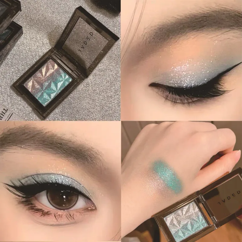 Metallic Gradient Eyeshadow Palette Silver Blue Punk Smoky Eye Shadow Highly Pigmented Pressed Purple Glitter Eyes Makeup Palet — image 4