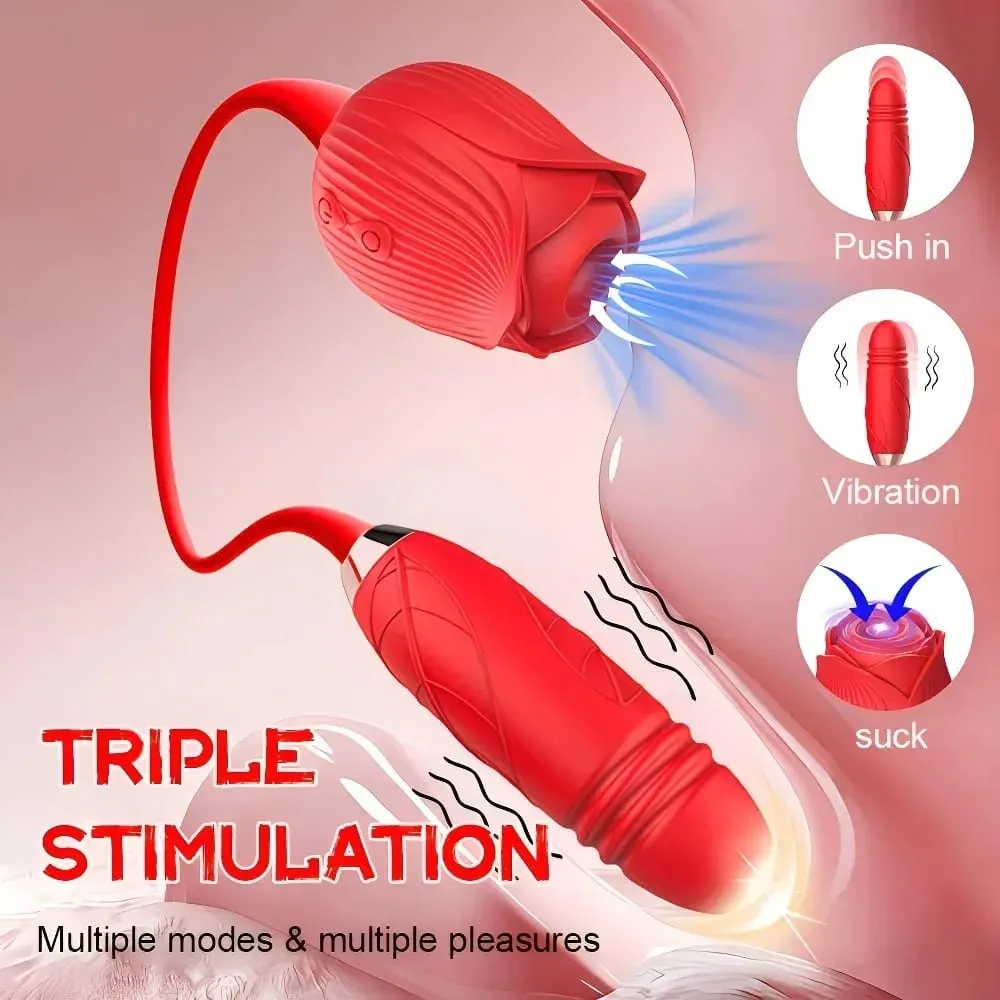 Powerful Rose Sucking Vibrator for Women G-Spot Licking Clitoris Stimulation Female Sucker Vagina Nipple Massager Adult Sex Toys — image 3