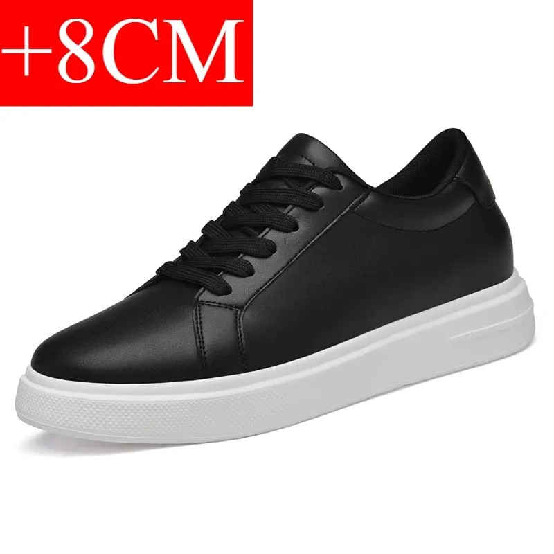 New Men's Sneakers Elevator Shoes Heightening Height Increase Insole 6-10CM High Heels Shoes Leather Sport Shoes Men Shoes — image 8