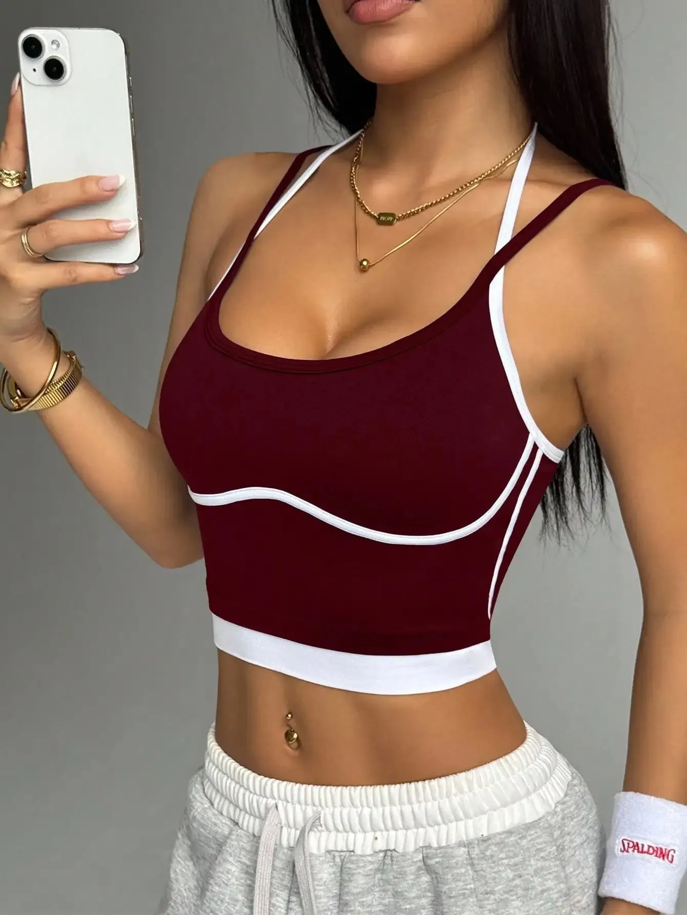 Color blocking non steel ring beautiful back sports vest for women's outdoor wear fitness running shock-absorbing gathering s — image 14