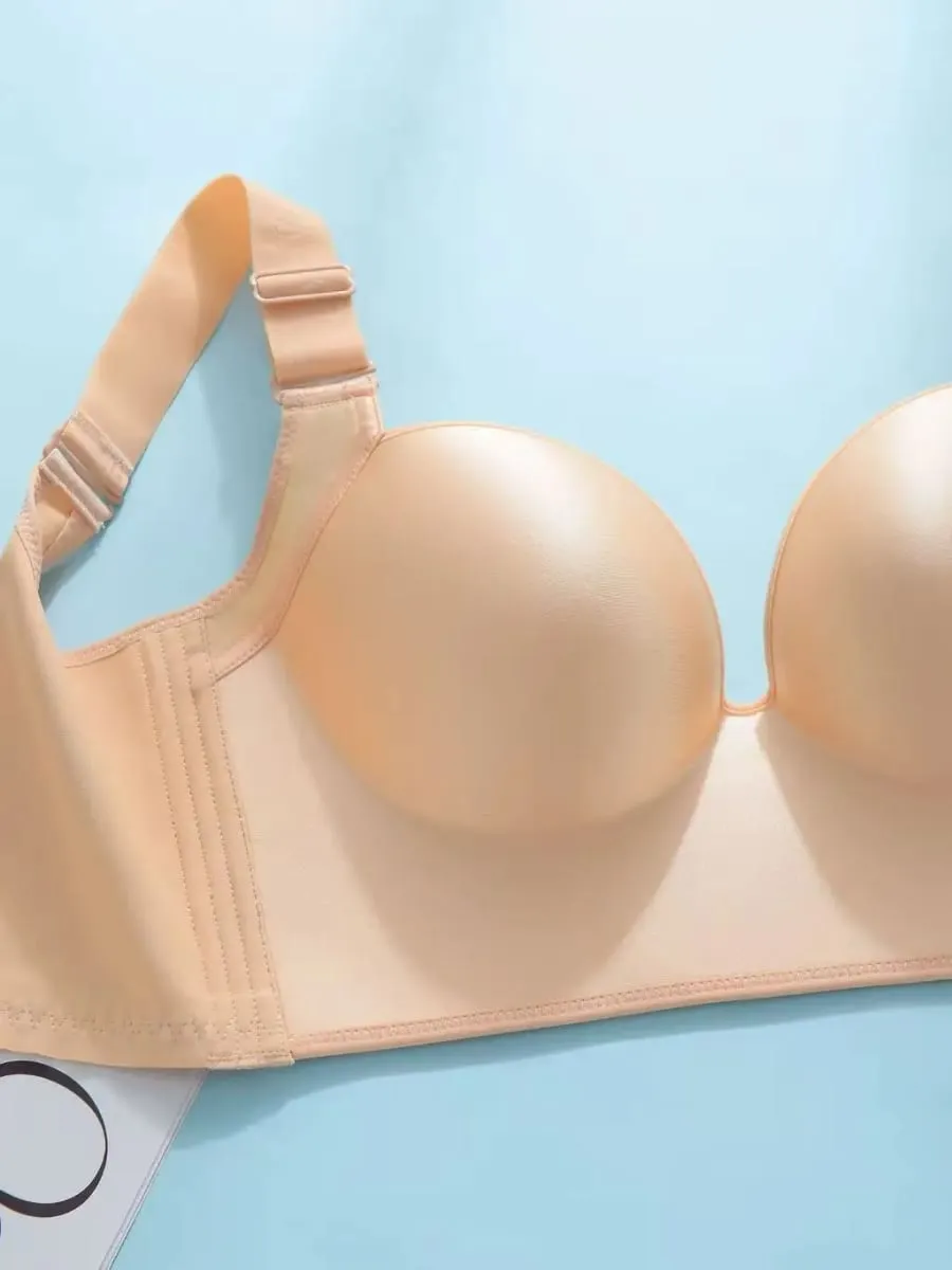 Wireless Push Up Bra for Women Full Coverage Adjustable Plus Size Lingerie C D E Cup 34-48 Solid Color Underwear — image 3