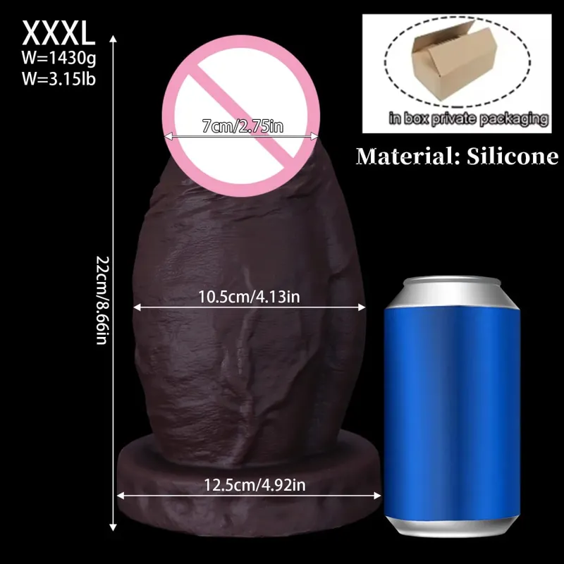 New Realistic Big Huge Thick Anal Dildo Butt Plug Giant Large Soft Silicone Anal Plug Expander Training Adult Sex Toys for Women — image 18