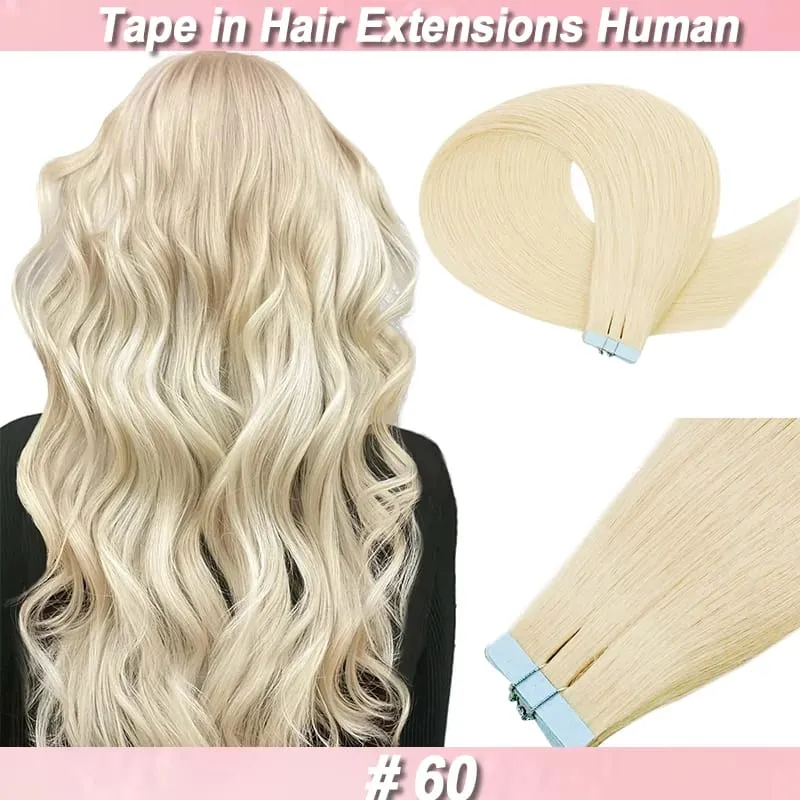 20PCS 12-22inches 30g/pack Tape in Hair Extensions Human Hair Seamless Tape Hair Extensions Skin Weft PU Tape On Hair — image 1