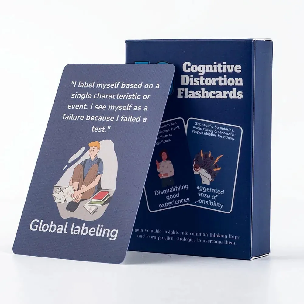 50 Cognitive Distortion Flashcards Identify Thinking Traps Practical Mental Wellness Strategies Emotional Management Board Game — image 1