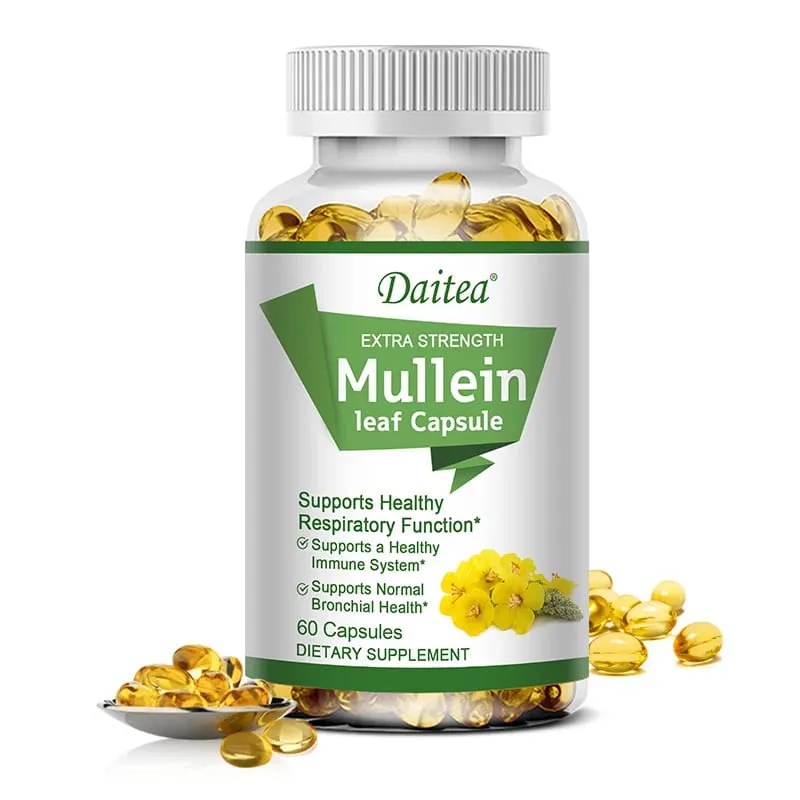 Mullein Extract Capsules Suitable For Lung & Bronchial Cleanse for Smokers - Respiratory Health Support Gut Health — image 8