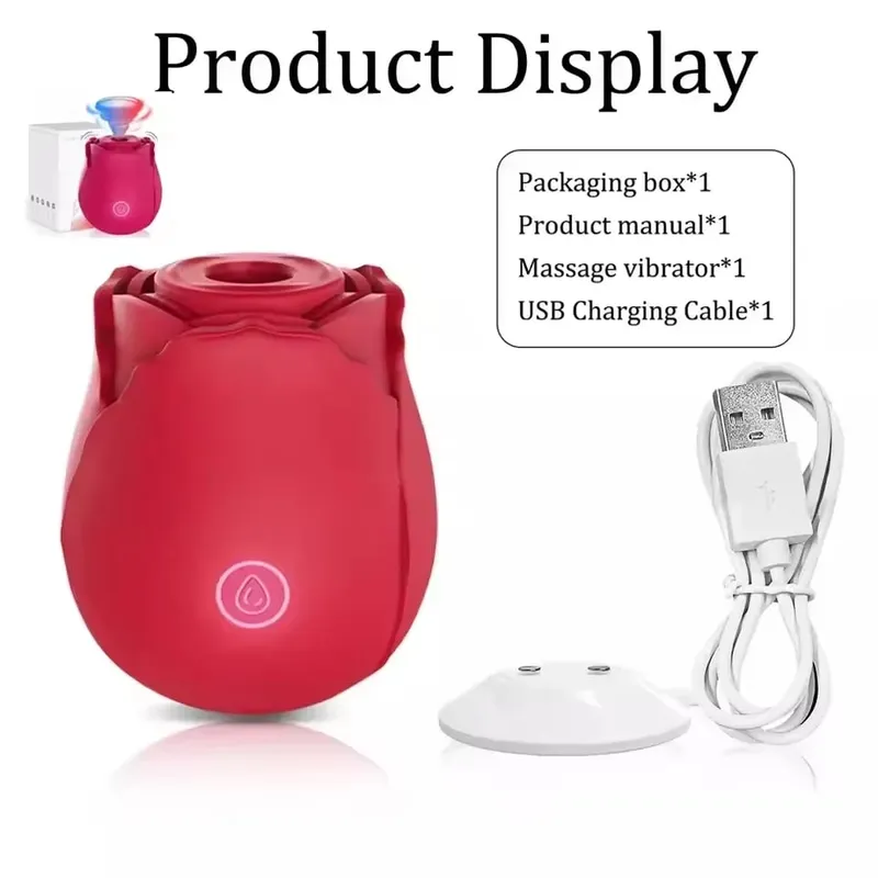 Rose Shape Sucking Vibrator Clitoris Stimulator Vacuum Nipple Oral Massager Female G Spot Vagina Adult Sex Toys for Women