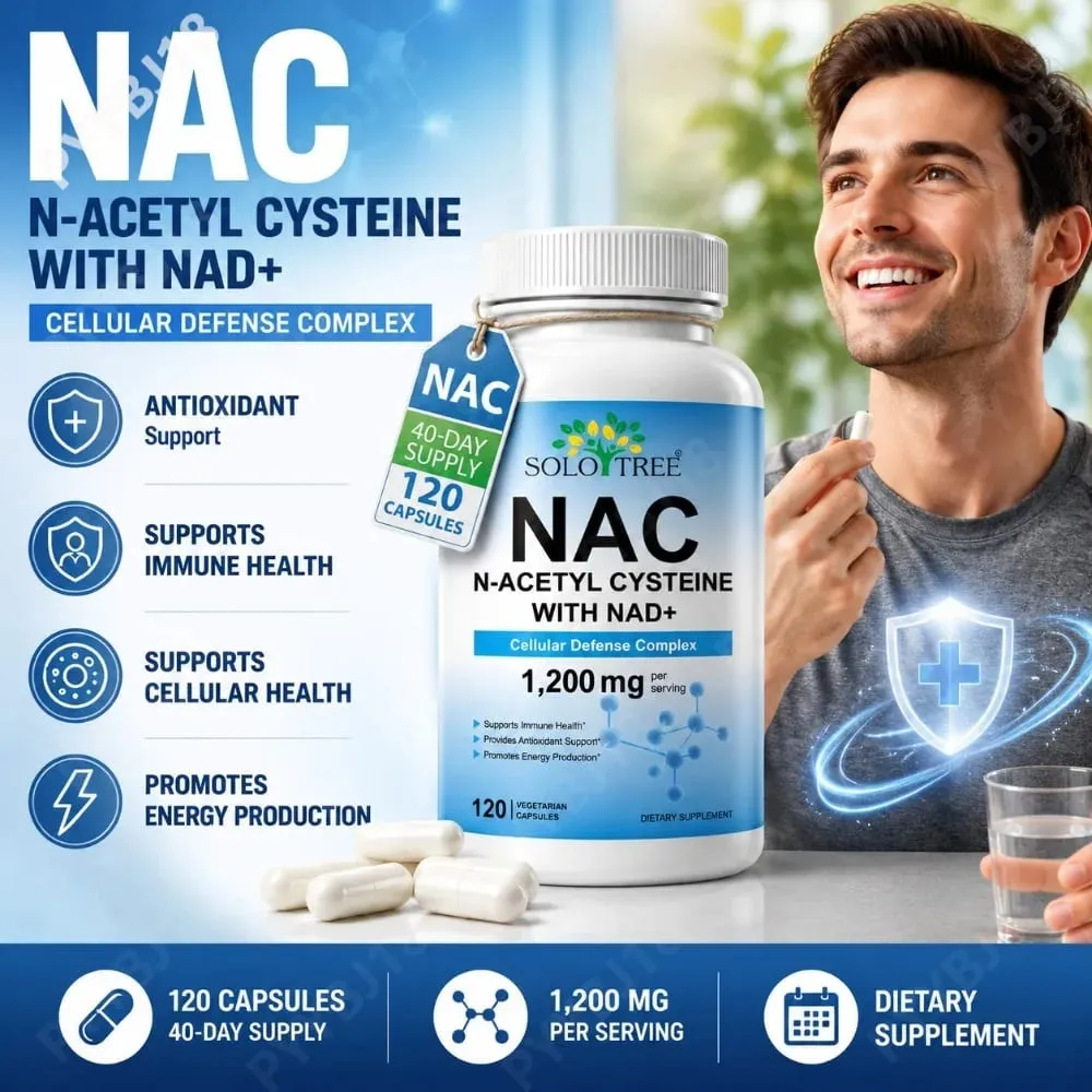 NAC 1150mg NAD+ 50mg Capsules Cellular Defense Complex for Antioxidant Support Immune Health & Energy Production Non‑GMO 120 Ct — image 1