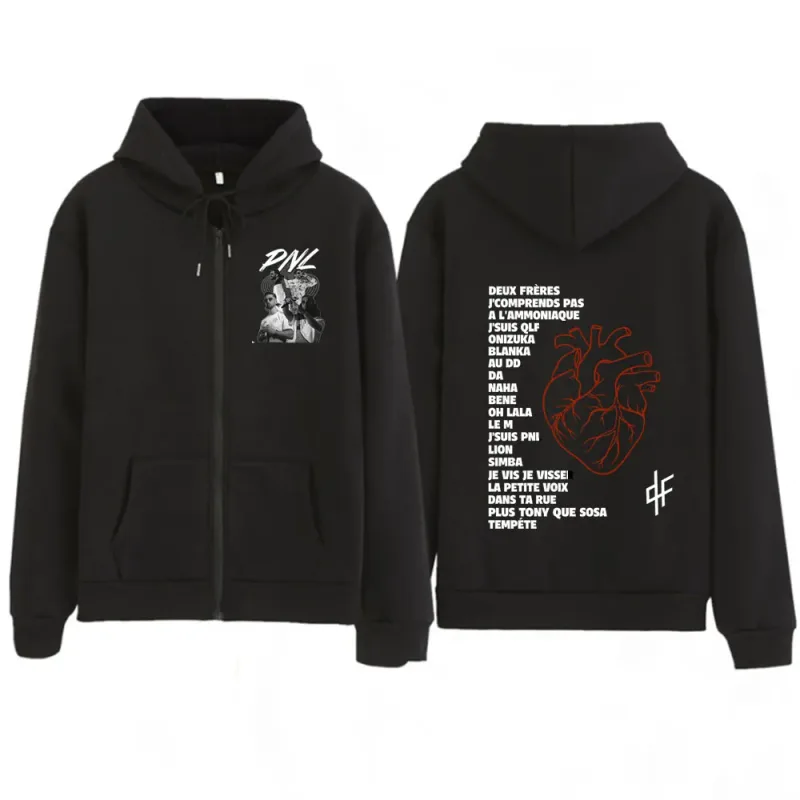 Rapper PLK Graphic Zipper Hoodies Men's Women Clothing Fashion Hip Hop Harajuku Oversized Zip Up Hoodie Sweatshirts Funny Wears — image 1