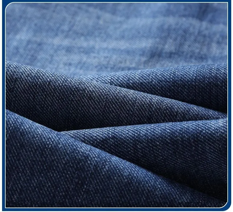 Men's Soft Stretch Straight Jeans Business Casual Slim Fit Wash Denim Pants Korean Fashion Blue Gray Male Brand Trousers — image 4