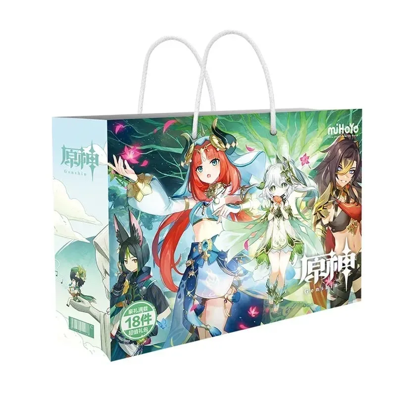 Sac cadeau porte-bonheur Anime Bungou Stray Dogs Haikyuu, jouet de Collection comprenant une carte postale, un signet, des cartes Lomo, figurine Genshin Impact — image 2