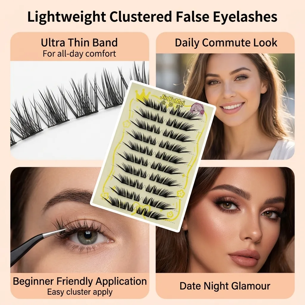 Random Package Cluster False Eyelashes Natural Volume C Curl Eye Lashes For Beginners Daily Makeup Matte Makeup Eyes Makup Tools — image 7