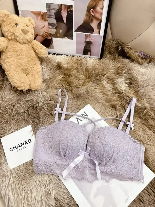 Soutien-gorge push-up pour petite poitrine – Ensemble bralette en dentelle chic français sans fil, soutien confortable, sous-vêtements anti-affaissement pour petites femmes — image 11