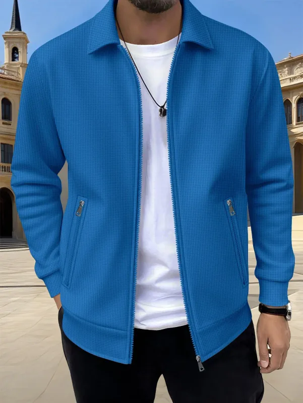 2026 New Spring Autumn Men Solid Color Zip Up Jacket Long Sleeve Pocket Casual Loose Coat Fashion Daily Wear Male Outerwear — image 6