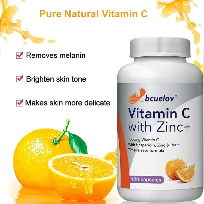 Organic Vitamin C + Zinc Capsules High Absorption Immune Support Antioxidant Collagen Health Supplement - 30/60/120 Counts — image 4