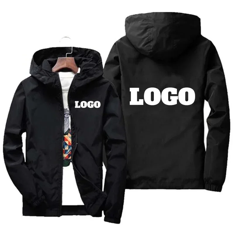 Customized Name: Autumn Jacket, Men's Waterproof Windbreaker, Casual Clothing, Plus Size 7Xl, Black Outdoor Sportswear — image 1