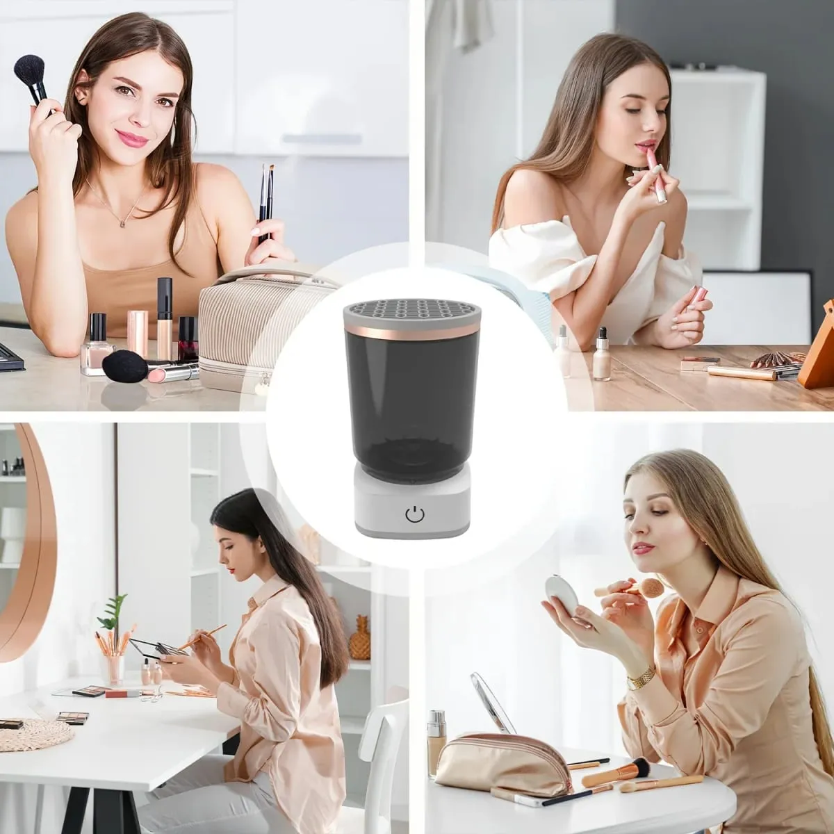 Electric Makeup Brush Cleaner Automatic Cosmetic Brush Cleaning Tool Fast Deep Cleaning For All Size Brushes durable — image 6
