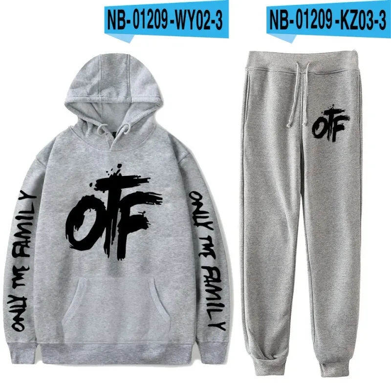 Harajuku Comfortable Funny OTF Letter Print Sweatshirt Sweatpants Suit Men/Women Hoodies+ Trousers Suit Cute 2 Piece Set Clothes — image 12