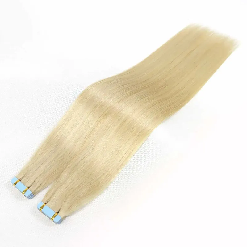 Honey Blonde Highlight Tape In Human Hair Extensions For Women Double Drawn Invisible Silky Straight Balayage Hair 20pcs/Pack — image 13