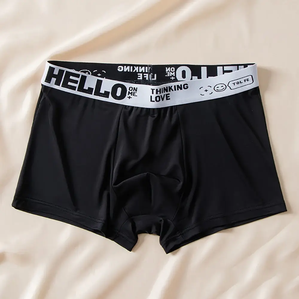 5pcs/set Men Boxer Shorts Ice Silk Men's Underwear Summer Breathable Plus Size Underpants U Convex Lingerie Cool Sexy Panties