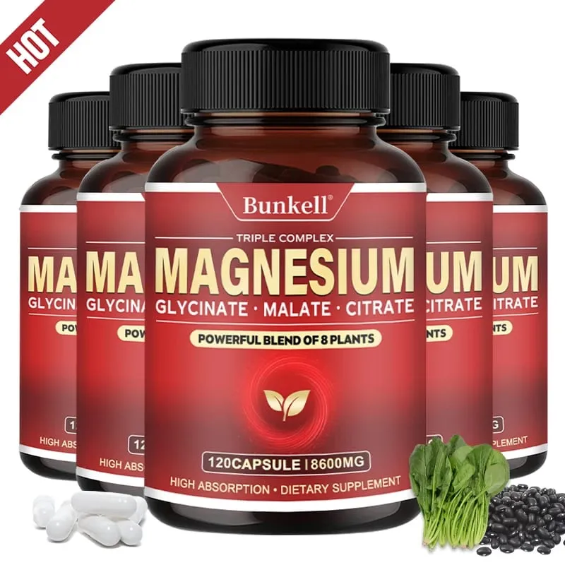 Magnesium Complex - Magnesium Glycinate Malate Citrate - Promotes Energy and Sleep Bone Health Gluten Free and Non-GMO — image 2