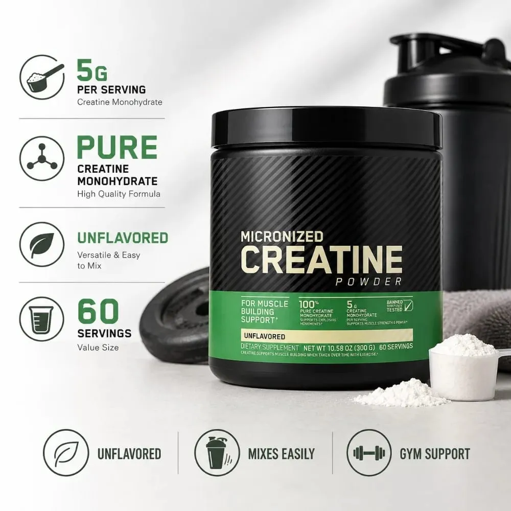 Creatine Monohydrate Powder 300g Support Strength Muscle Performance Sports Beverages Usee Support Fitness Nutrition Support — image 1