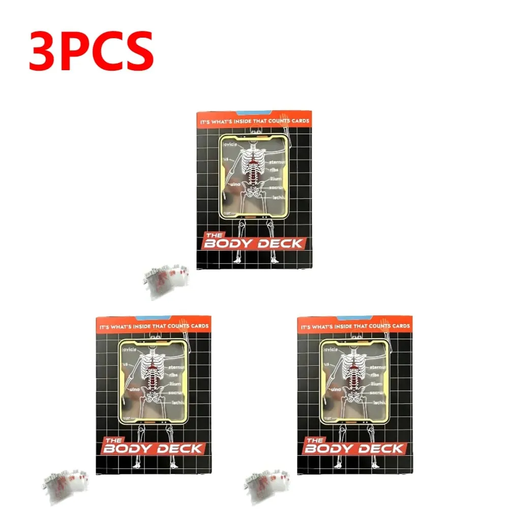 1-3PCS Human Anatomy Poker Cards The Body Deck Skeleton Playing Cards Waterproof Plastic Playing Cards Fun Halloween Board Game — image 8