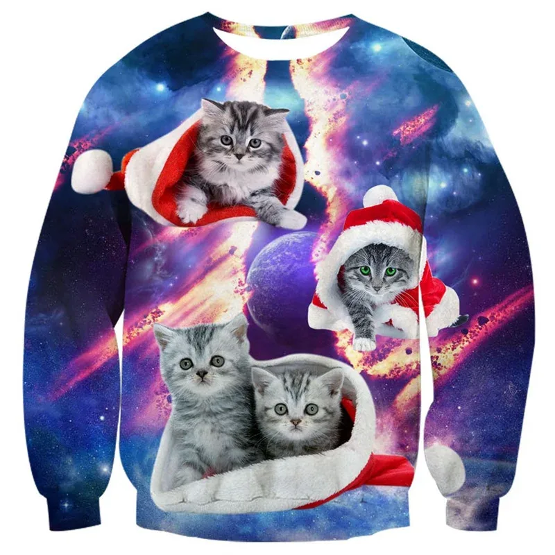 Ugly Christmas Sweater For Men Women Funny Novelty Xmas Sweatshirt 3d Printed Cartoon Animal Long Sleeve Pullover Hoodies Tops — image 4